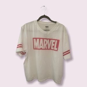 Womens NEW with Tags White and Red Marvel Crop Top